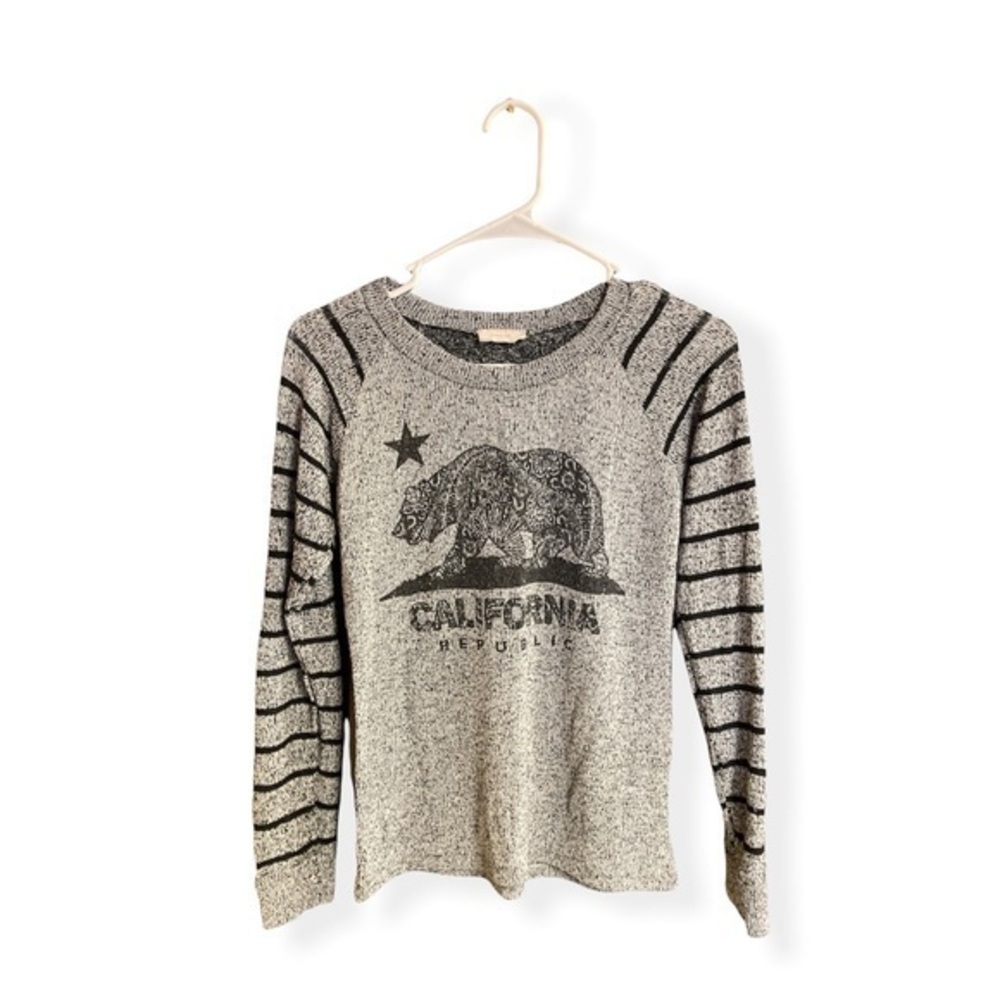 Aran’s Den California Republic Bear Logo Long Sleeve Knit Sweater | XS/S